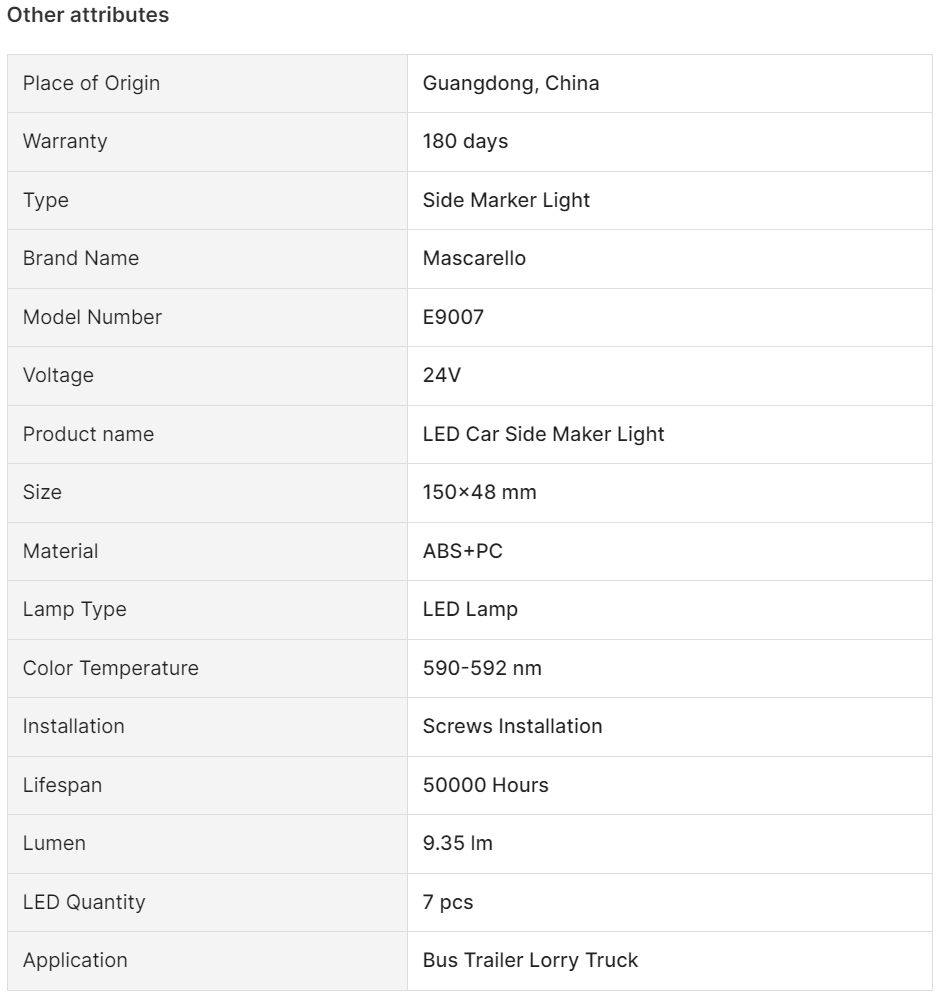 MASCARELLO Bus Signal Light Car Indicator Lamp Wholesale(图1)