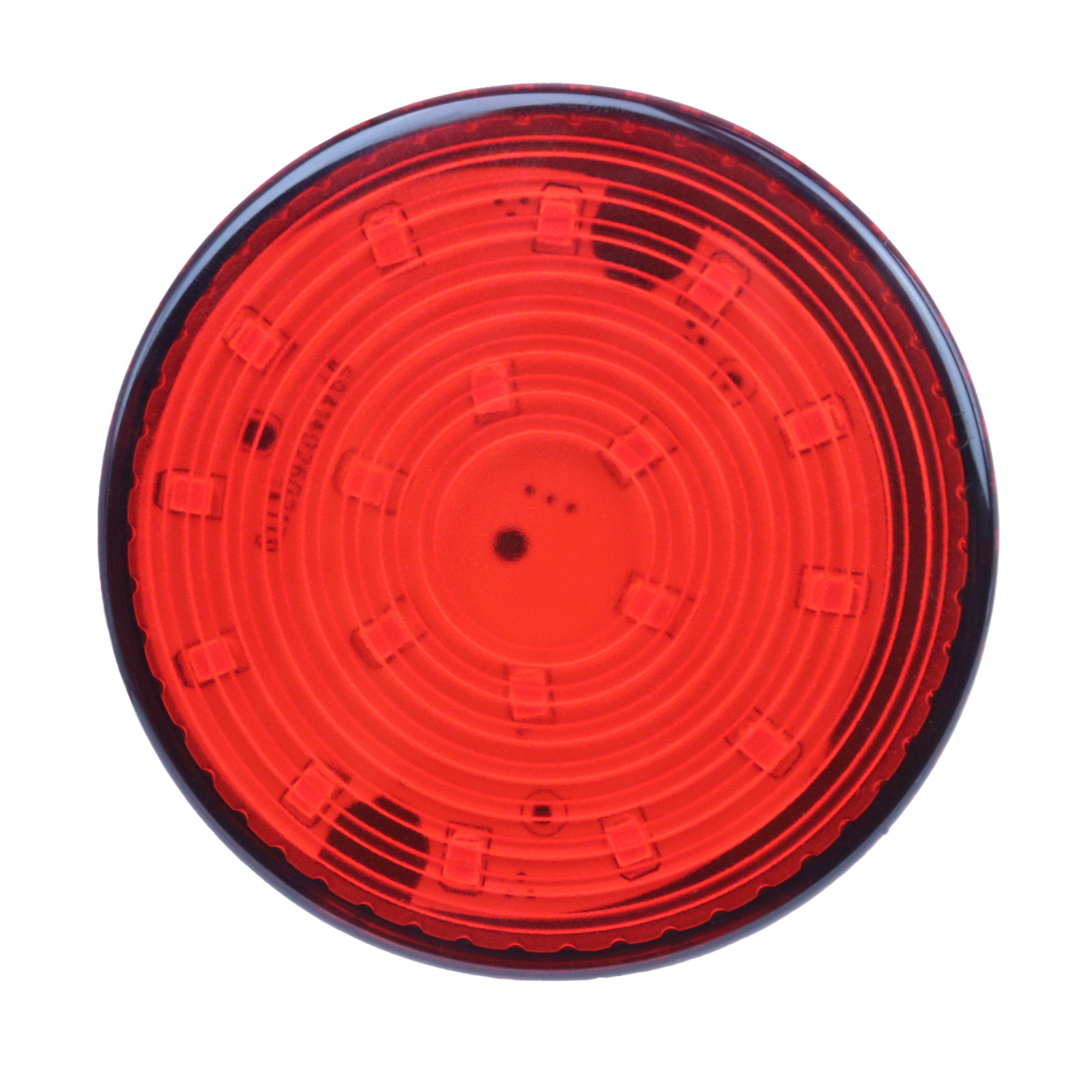 LED Round Beacon Light Red with Aluminium Screws Base