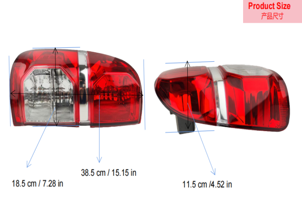 Tail Light Cover for TOYOTA LED Tail Light Assembly