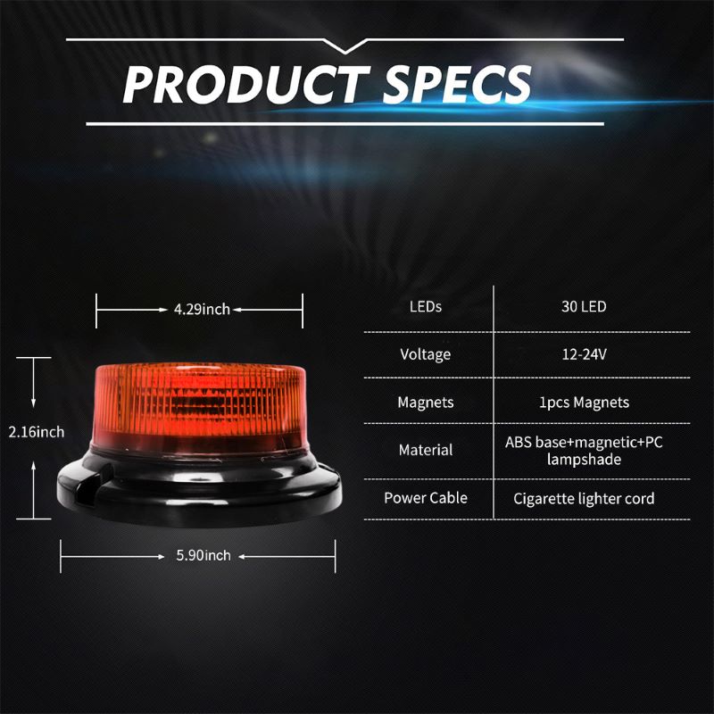 LED Amber Flash Warning Light