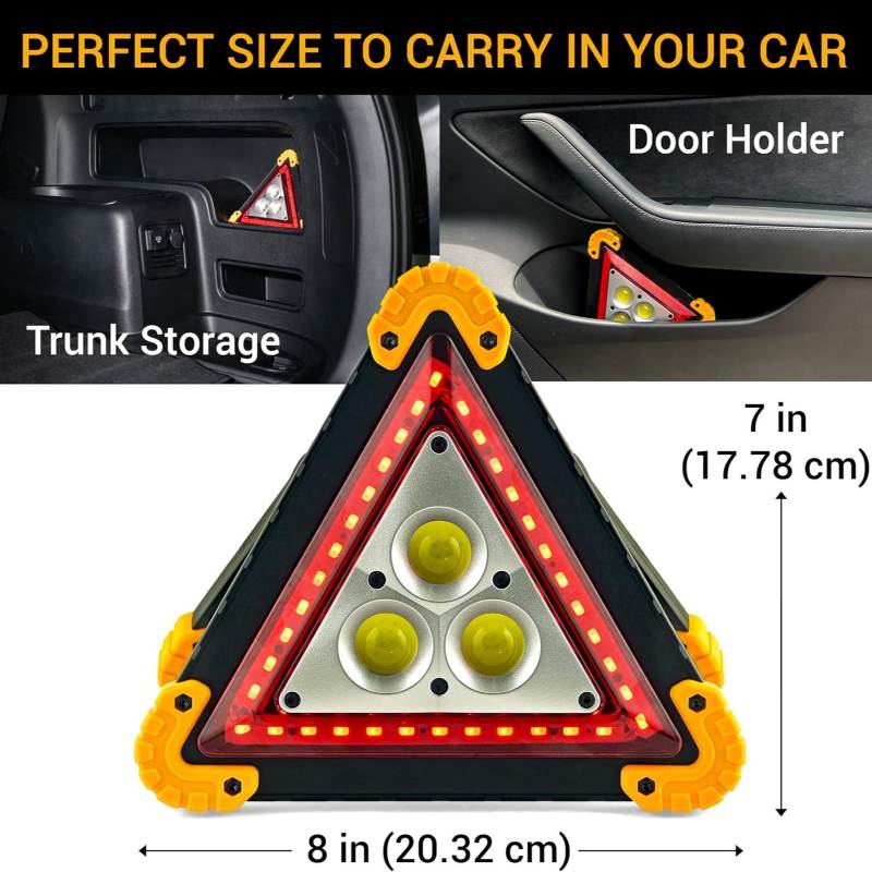 Non-slip LED Emergency Warning Triangle Light