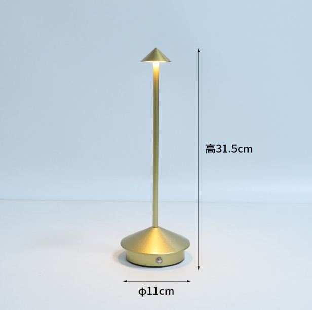 Mascarello High Quality Battery Restaurant Decor Luxury Hotel Portable Touch Retro Rechargeable Electroplating Gold LED Table Lamp 